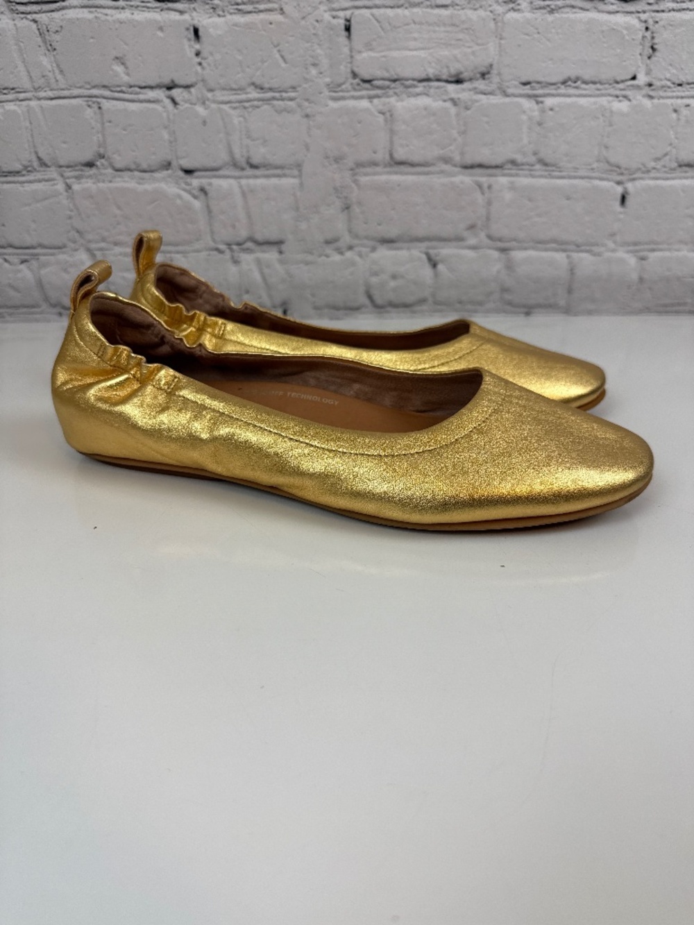 FitFlop Allegro Ballet Flats Metallic Gold Leather